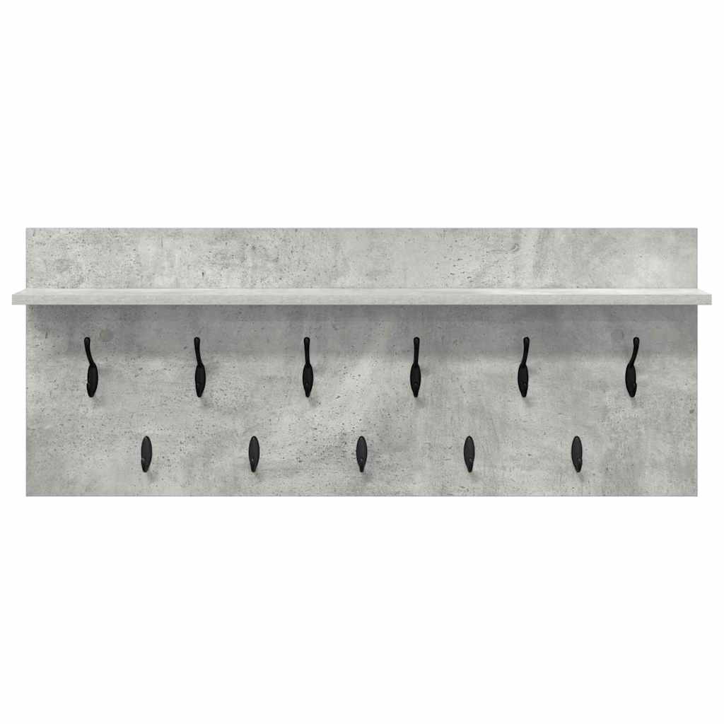 Wandgemonteerde kapstok met plank Beton Grijs 100 x 40 x 12 cm