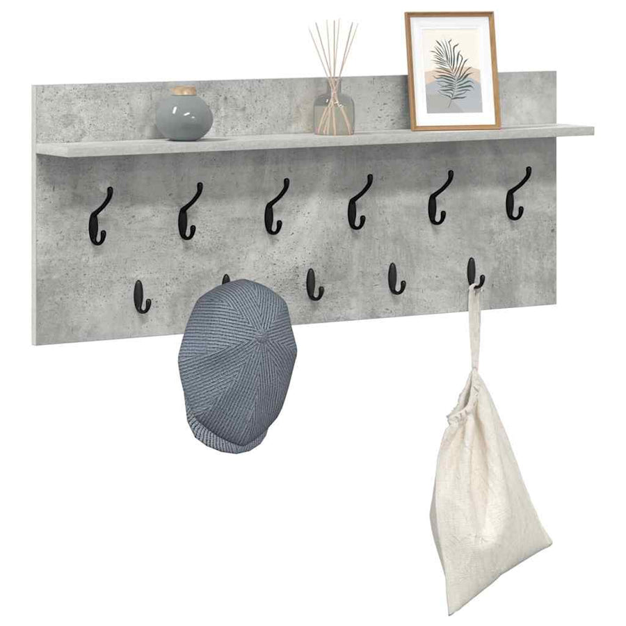 Wandgemonteerde kapstok met plank Beton Grijs 100 x 40 x 12 cm