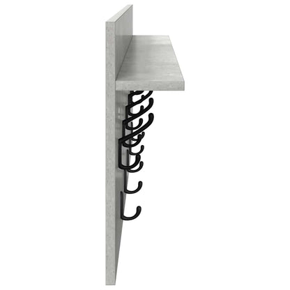 Wandgemonteerde kapstok met plank Beton Grijs 100 x 40 x 12 cm