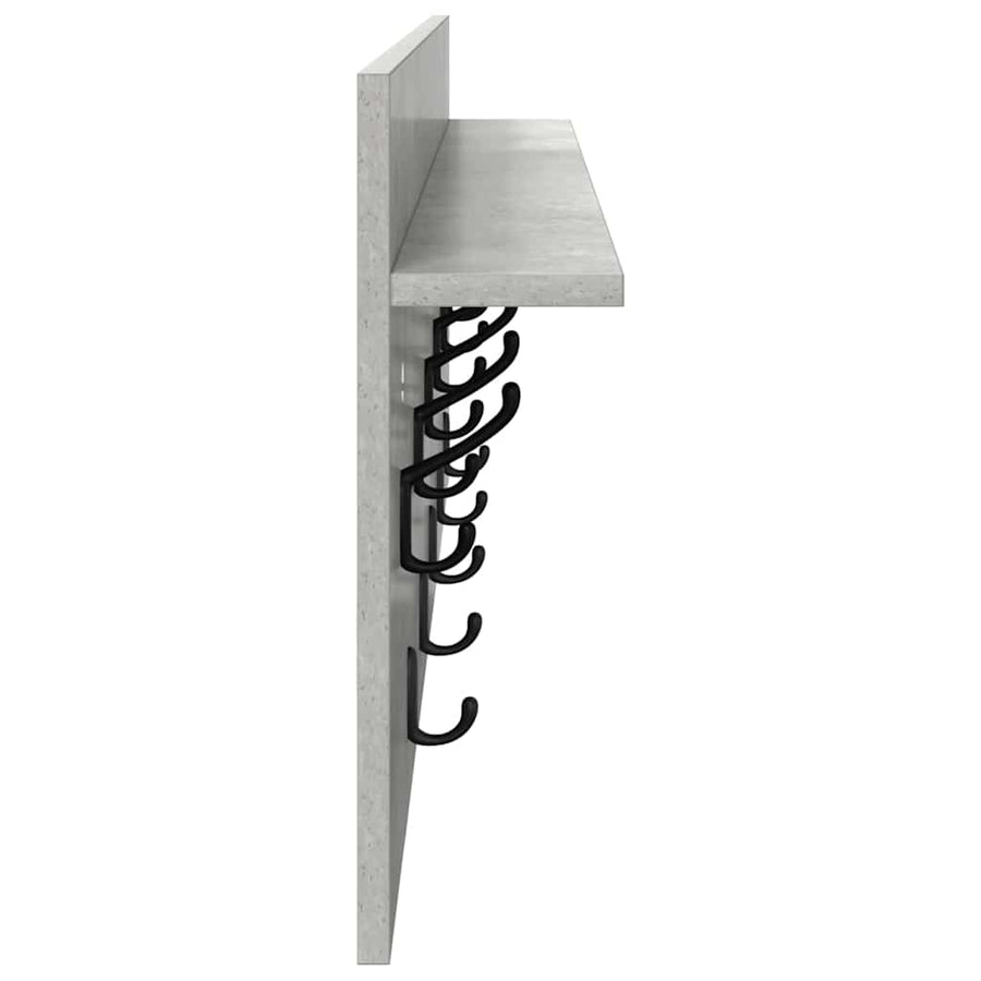 Wandgemonteerde kapstok met plank Beton Grijs 100 x 40 x 12 cm