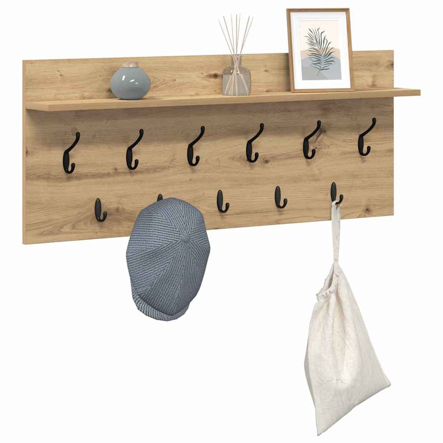 Wandgemonteerde Kapstok Artisan Eiken 100 X 40 X 12 Cm