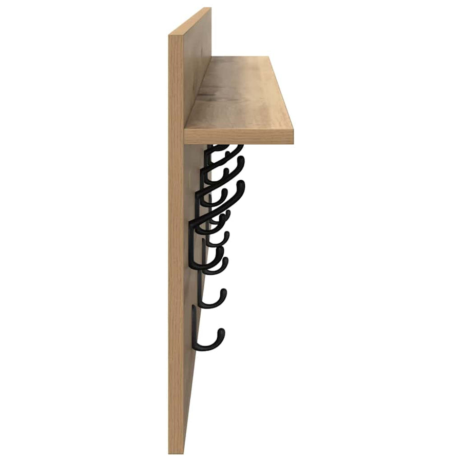Wandgemonteerde Kapstok Artisan Eiken 100 X 40 X 12 Cm