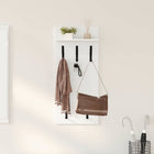 Wandkapstok 40x10x90 cm wit bewerkt hout