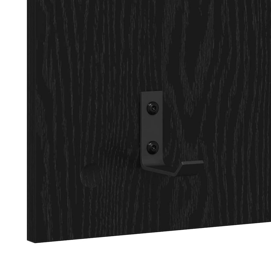 Wandgemonteerde kapstok met plank Zwart eiken 90 x 40 x 10 cm