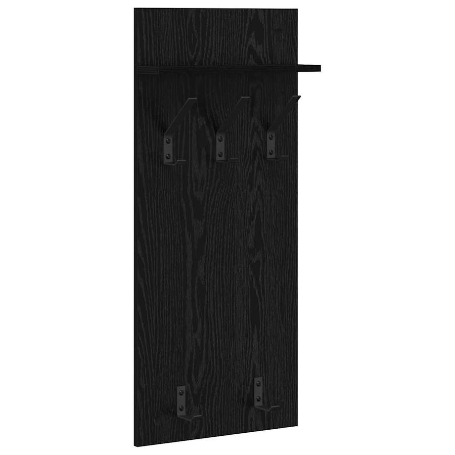Wandgemonteerde kapstok met plank Zwart eiken 90 x 40 x 10 cm