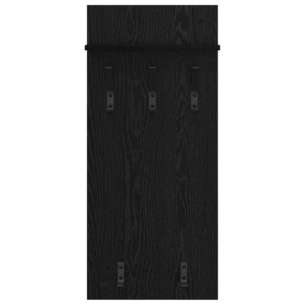 Wandgemonteerde kapstok met plank Zwart eiken 90 x 40 x 10 cm