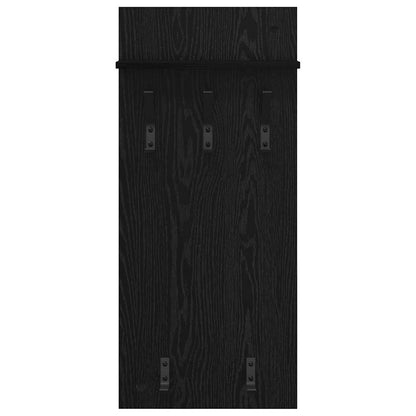 Wandgemonteerde kapstok met plank Zwart eiken 90 x 40 x 10 cm
