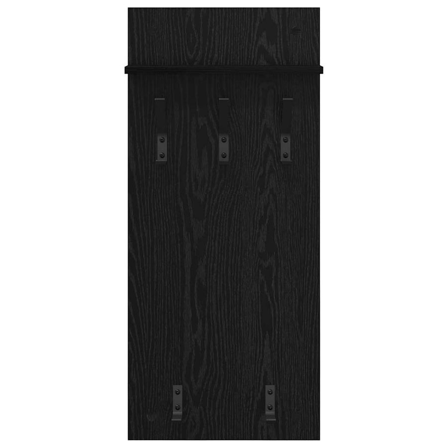 Wandgemonteerde kapstok met plank Zwart eiken 90 x 40 x 10 cm