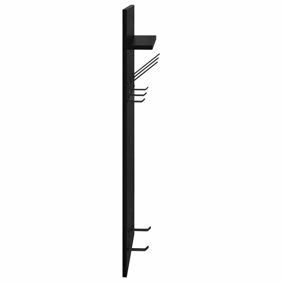 Wandgemonteerde kapstok met plank Zwart eiken 90 x 40 x 10 cm