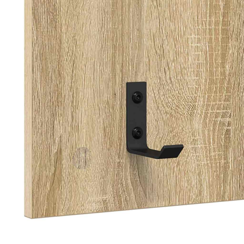 Wandgemonteerde kapstok met plank Sonoma eiken 90 x 40 x 10 cm