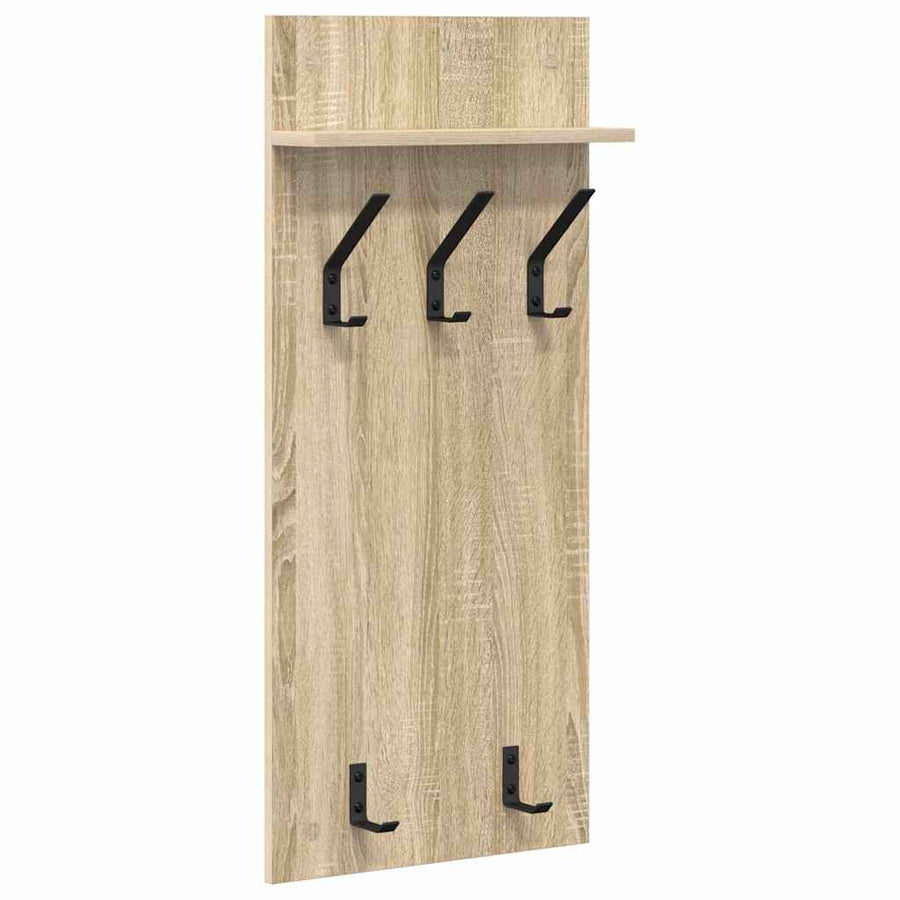 Wandgemonteerde kapstok met plank Sonoma eiken 90 x 40 x 10 cm