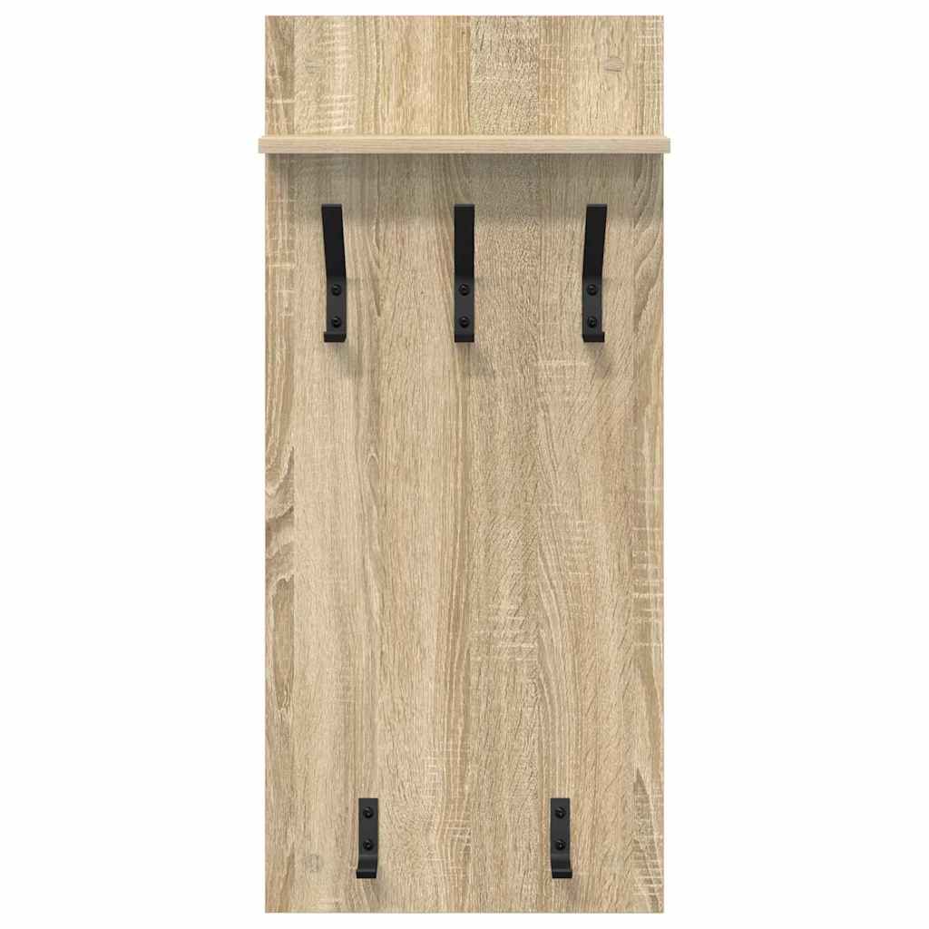 Wandgemonteerde kapstok met plank Sonoma eiken 90 x 40 x 10 cm