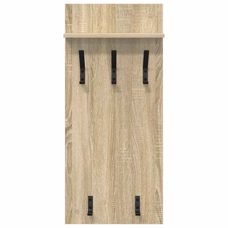 Wandgemonteerde kapstok met plank Sonoma eiken 90 x 40 x 10 cm