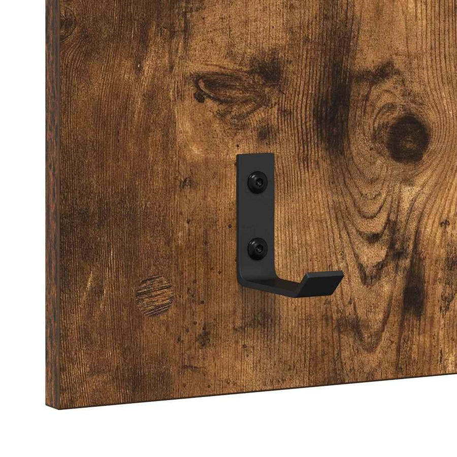 Wandgemonteerde Kapstok Met Plank 40 X 10 X 90 Cm Gerookt eiken