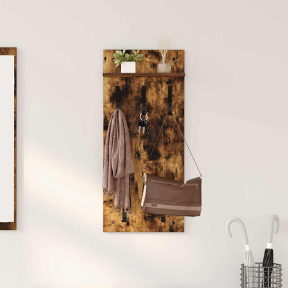 Wandgemonteerde Kapstok Met Plank 40 X 10 X 90 Cm Gerookt eiken