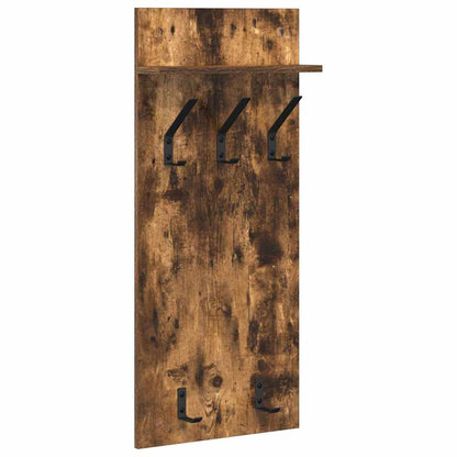 Wandgemonteerde Kapstok Met Plank 40 X 10 X 90 Cm Gerookt eiken