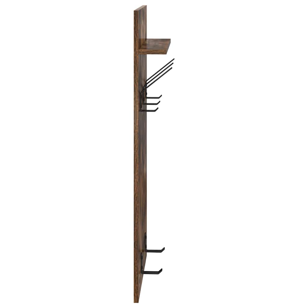 Wandgemonteerde Kapstok Met Plank 40 X 10 X 90 Cm Gerookt eiken