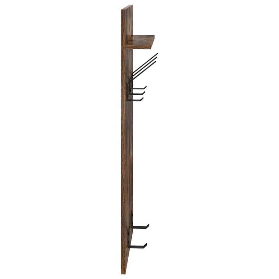 Wandgemonteerde Kapstok Met Plank 40 X 10 X 90 Cm Gerookt eiken