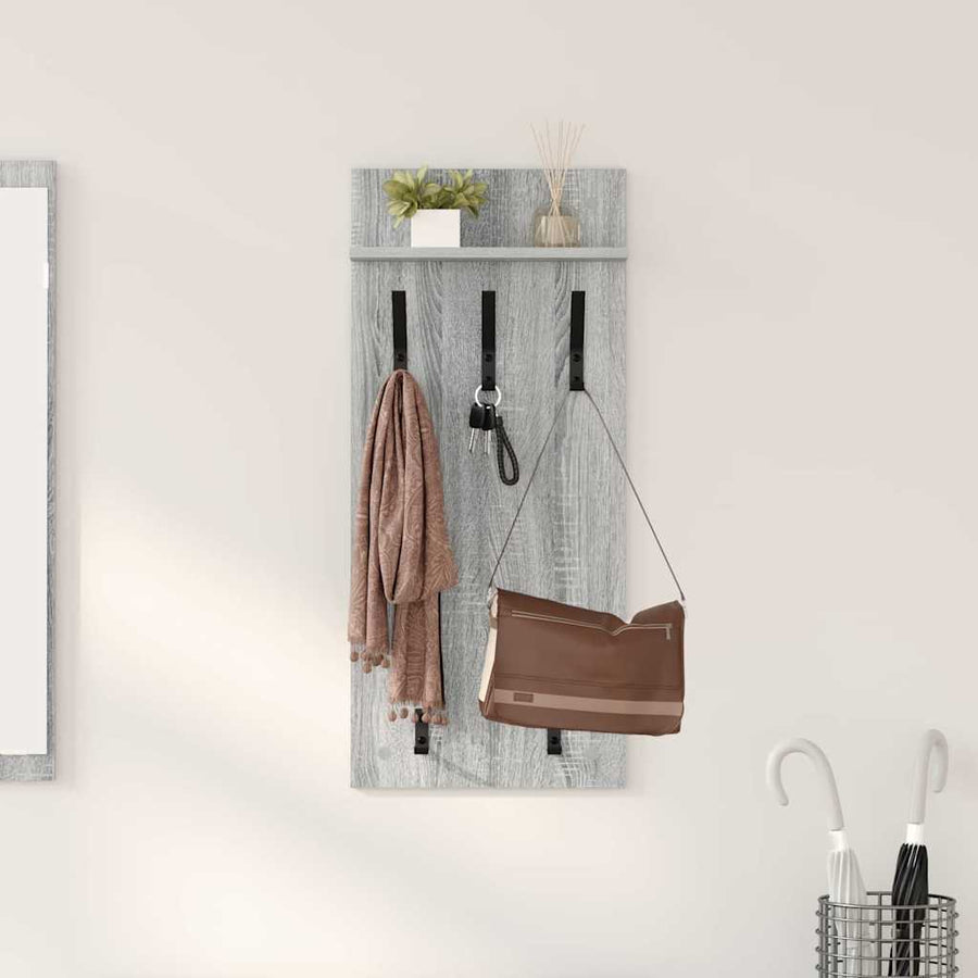 Wandgemonteerde Kapstok Met Plank 40 X 10 X 90 Cm Grijs sonoma