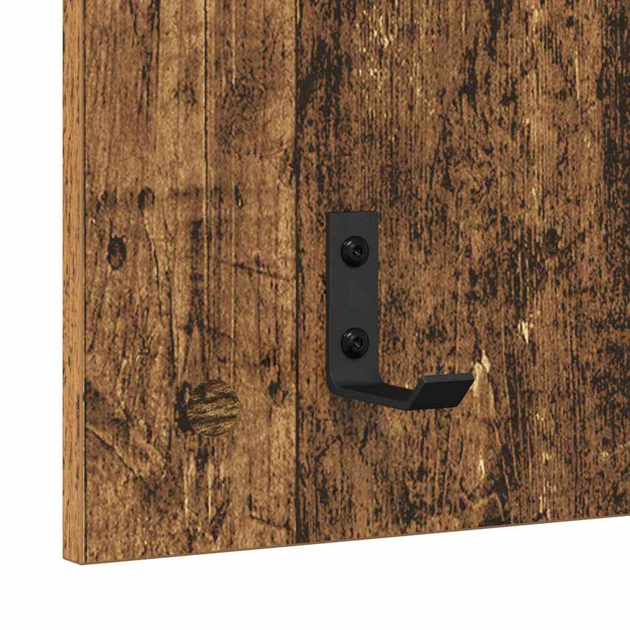 Wandgemonteerde kapstok Oud hout 90 x 40 x 10 cm Bewerkt hout