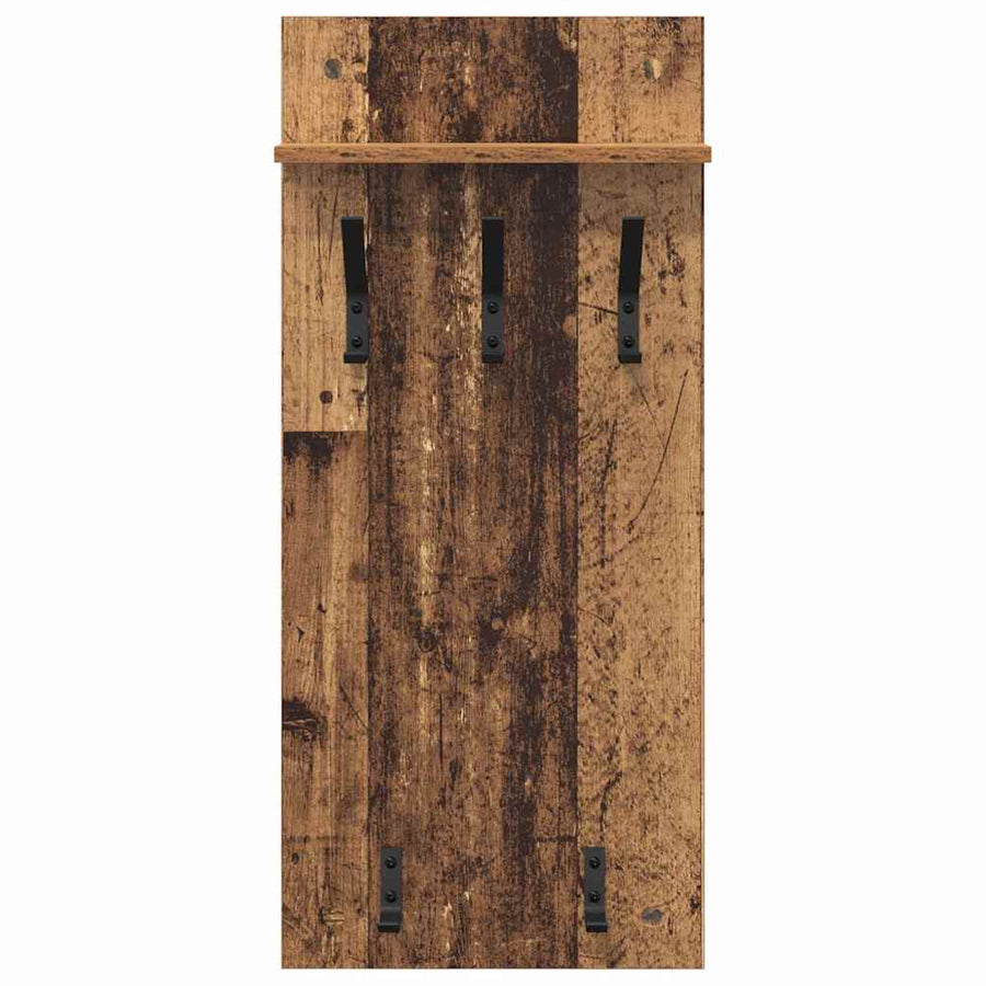 Wandgemonteerde kapstok Oud hout 90 x 40 x 10 cm Bewerkt hout