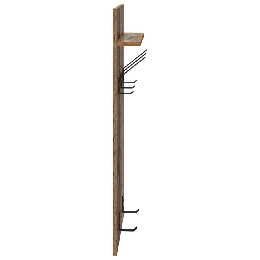 Wandgemonteerde kapstok Oud hout 90 x 40 x 10 cm Bewerkt hout