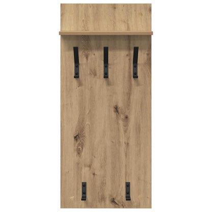 Wandgemonteerde Kapstok 90 X 40 X 10 Cm artisanaal eikenkleurig