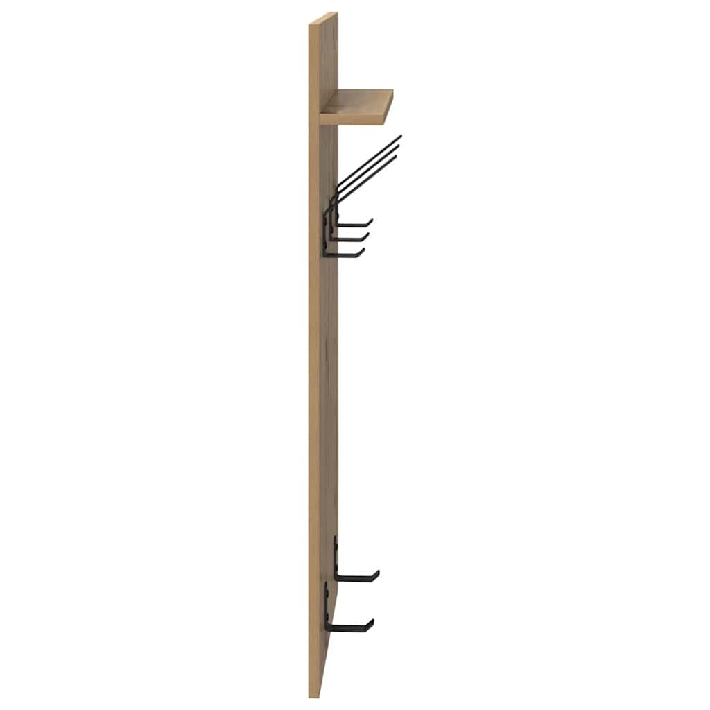 Wandgemonteerde Kapstok 90 X 40 X 10 Cm artisanaal eikenkleurig