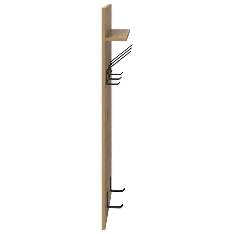 Wandgemonteerde Kapstok 90 X 40 X 10 Cm artisanaal eikenkleurig