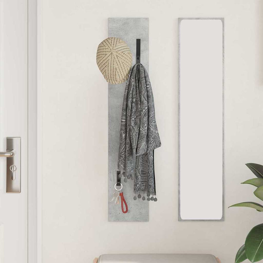 Wandgemonteerde Kapstok Met Opslag 20 X 1,5 X 100 Cm Betongrijs