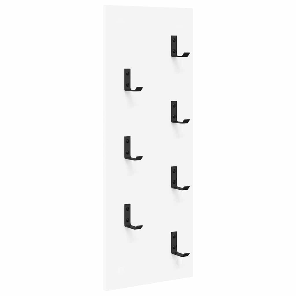 Wandgemonteerde kapstok Wit 30 x 1.5 x 80 cm Bewerkt hout
