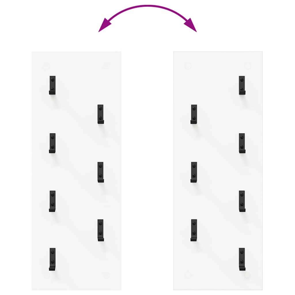 Wandgemonteerde kapstok Wit 30 x 1.5 x 80 cm Bewerkt hout