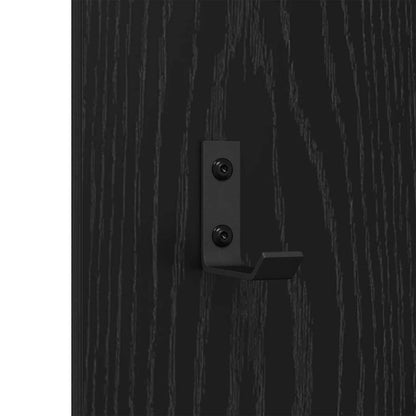 Wandgemonteerde kapstok Zwart eiken 30 x 1.5 x 80 cm