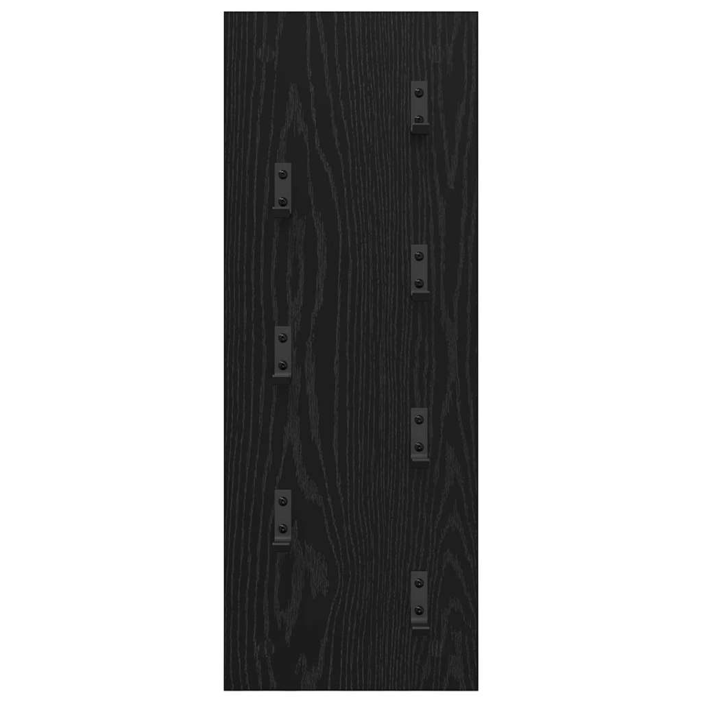 Wandgemonteerde kapstok Zwart eiken 30 x 1.5 x 80 cm