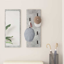 Wandgemonteerde kapstok met opslag Beton Grijs 30 x 1,5 x 80 cm