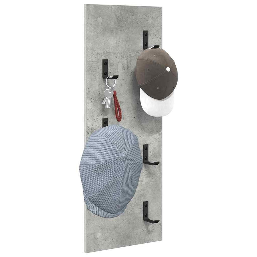 Wandgemonteerde kapstok met opslag Beton Grijs 30 x 1,5 x 80 cm