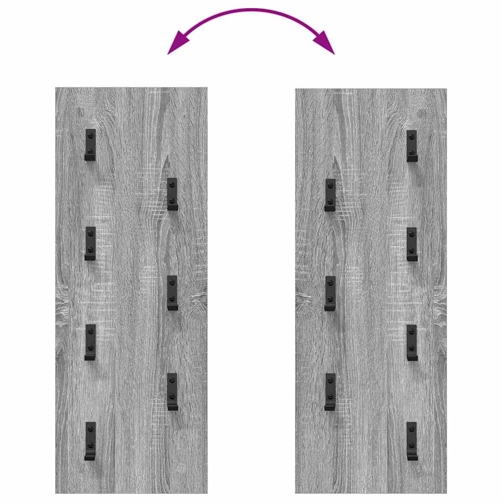 Wandgemonteerde kapstok Grijs sonoma 30 x 1.5 x 80 cm