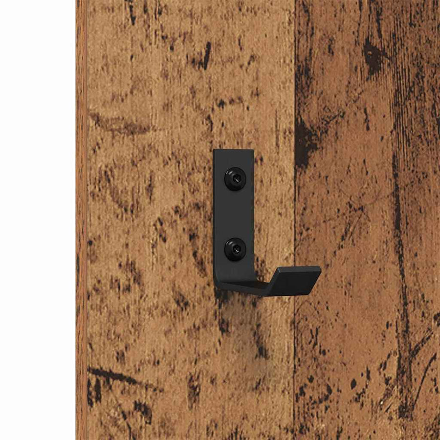 Wandgemonteerde kapstok Oud hout 30 x 1.5 x 80 cm Bewerkt hout