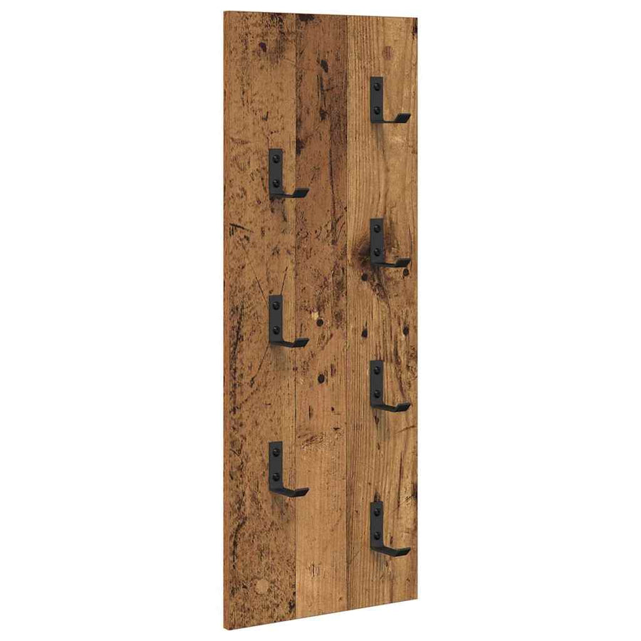 Wandgemonteerde kapstok Oud hout 30 x 1.5 x 80 cm Bewerkt hout