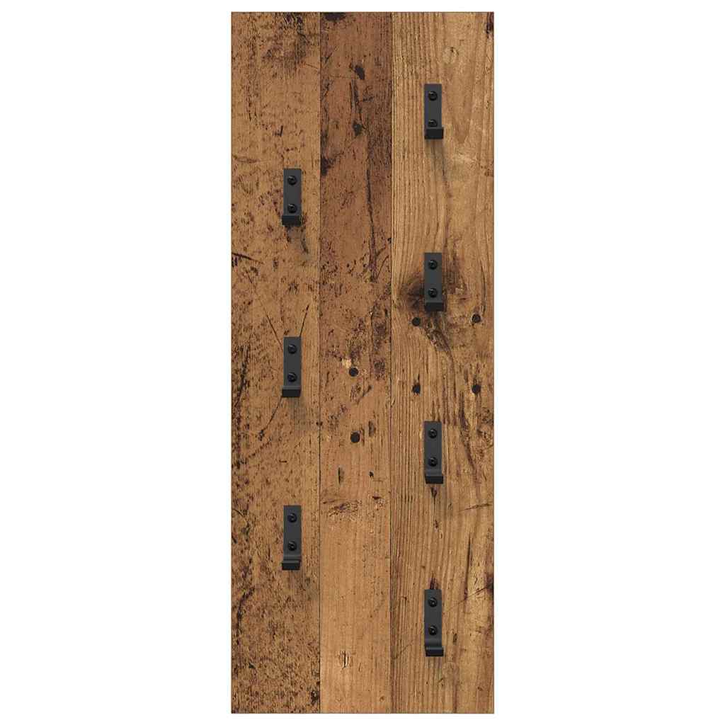 Wandgemonteerde kapstok Oud hout 30 x 1.5 x 80 cm Bewerkt hout
