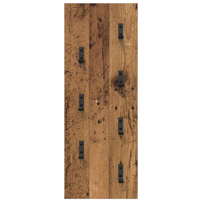 Wandgemonteerde kapstok Oud hout 30 x 1.5 x 80 cm Bewerkt hout