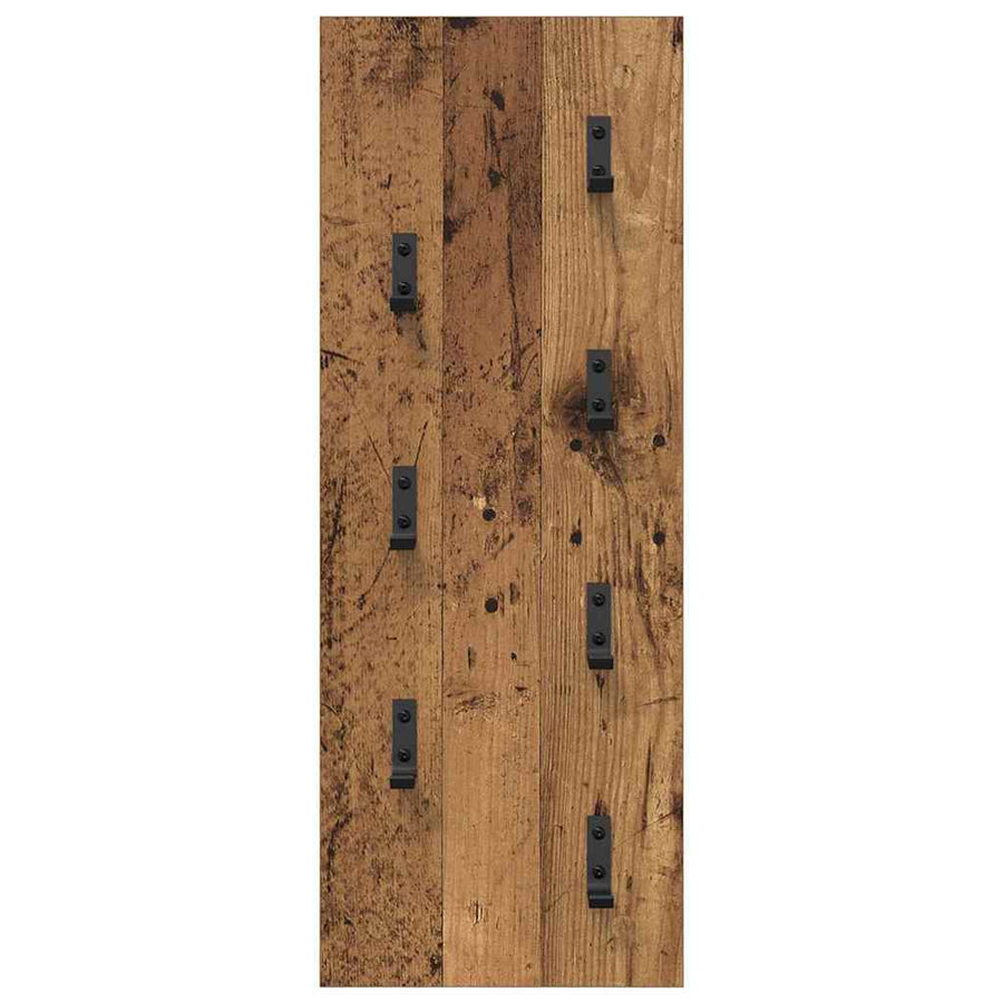 Wandgemonteerde kapstok Oud hout 30 x 1.5 x 80 cm Bewerkt hout