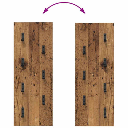 Wandgemonteerde kapstok Oud hout 30 x 1.5 x 80 cm Bewerkt hout