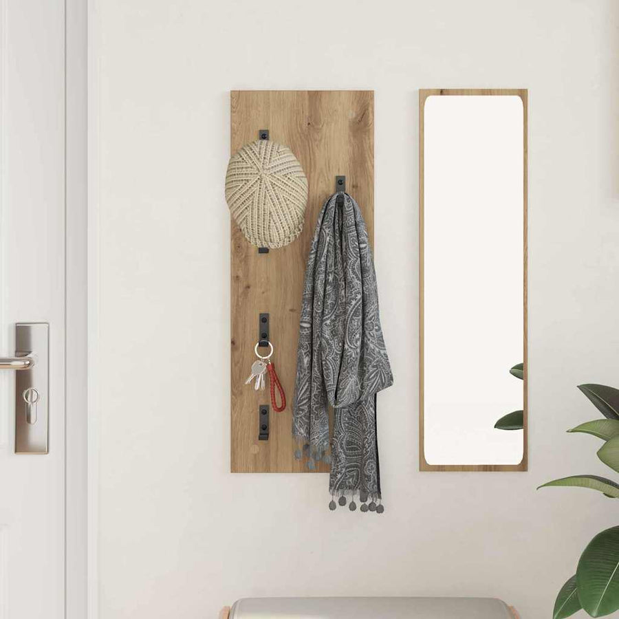 Wandgemonteerde Kapstok Artisan Eiken 30 X 1,5 X 80 Cm artisanaal eikenkleurig