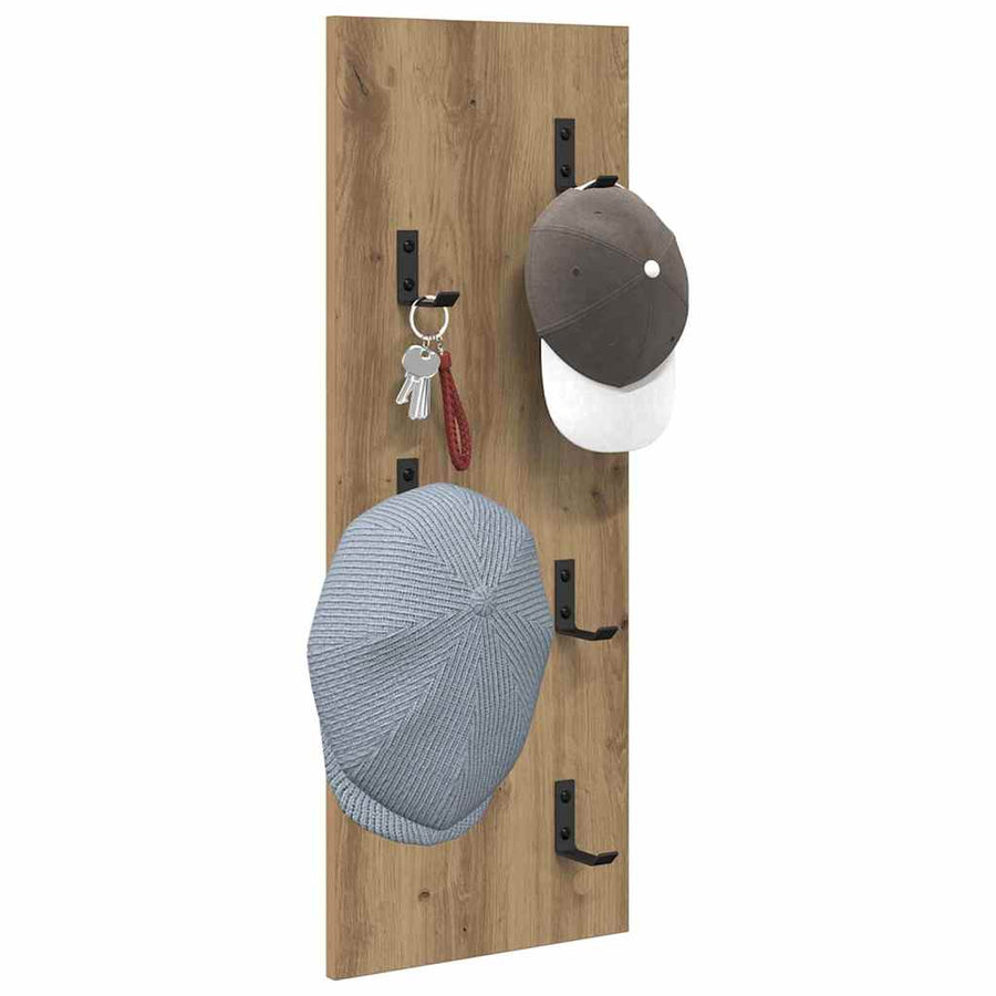 Wandgemonteerde Kapstok Artisan Eiken 30 X 1,5 X 80 Cm artisanaal eikenkleurig