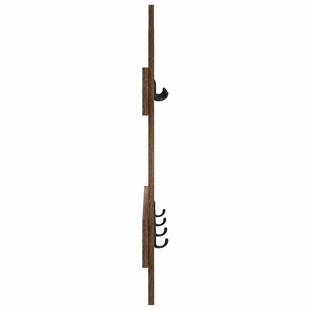 Wandgemonteerde Kapstok Met Opslag 60 X 3 X 82 Cm Gerookt eiken
