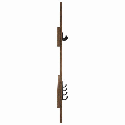 Wandgemonteerde Kapstok Met Opslag 60 X 3 X 82 Cm Gerookt eiken