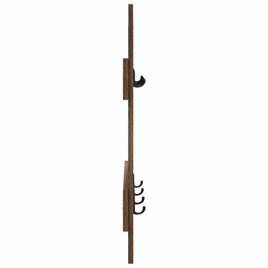 Wandgemonteerde Kapstok Met Opslag 60 X 3 X 82 Cm Gerookt eiken