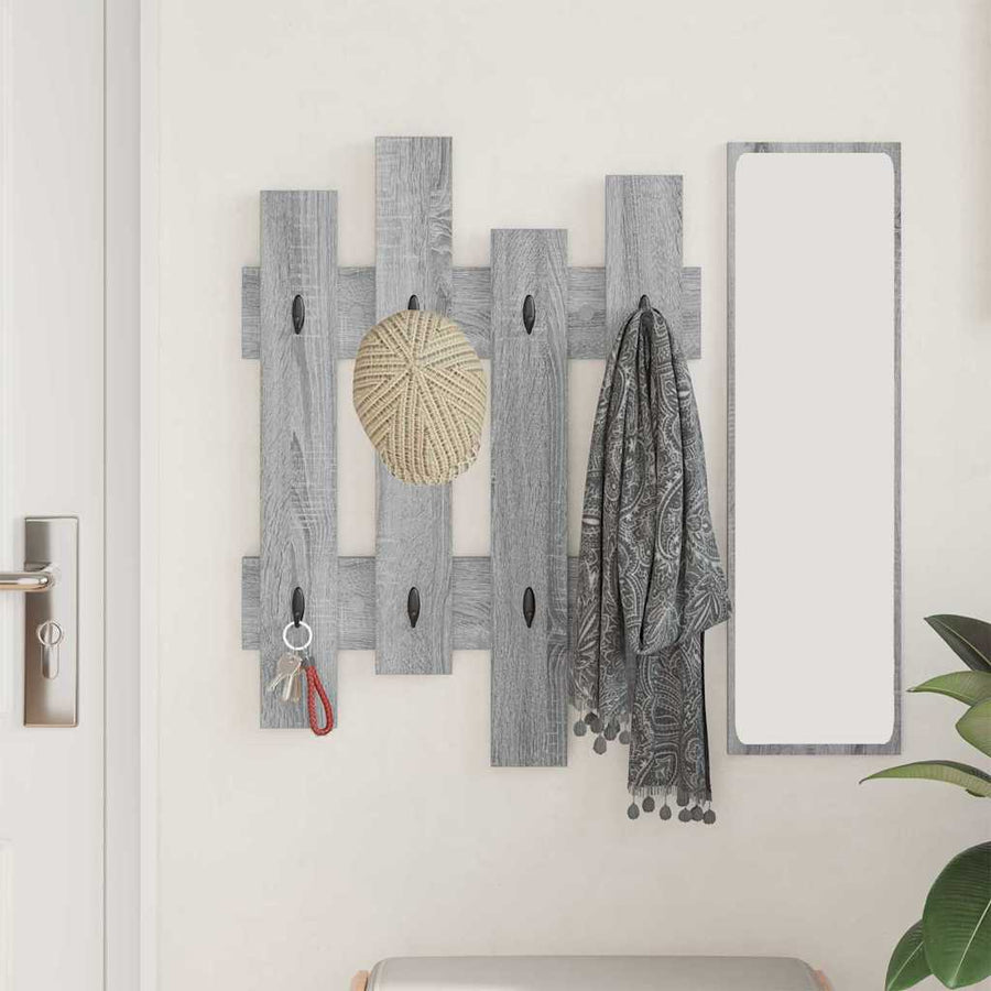 Wandgemonteerde kapstok met opslag Grijs Sonoma 60 x 3 x 82 cm
