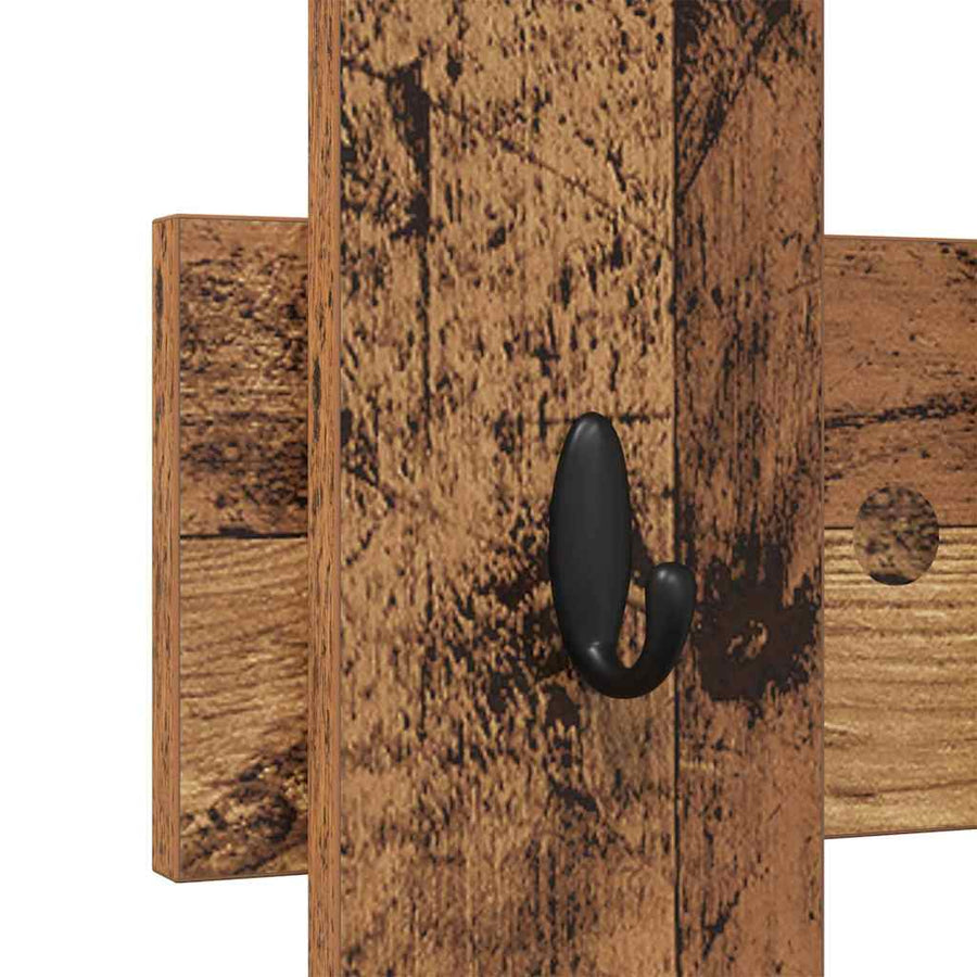 Wandgemonteerde Kapstok 60 X 3 X 82 Cm Bewerkt Hout Oud hout
